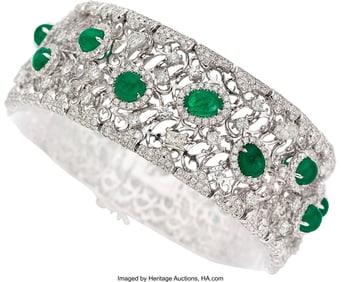 55371&colon; Michael Christoff Emerald&comma; Diamond&comma;  White Gold 