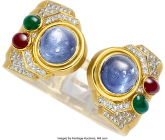 55071&colon; Ceylon Sapphire&comma; Ruby&comma; Emerald&comma; Diamond&comma; Gold Br