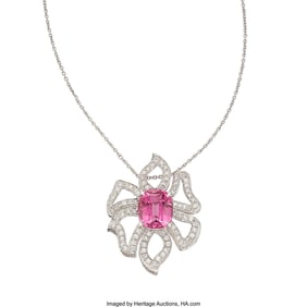55078&colon; Spinel&comma; Diamond&comma; White Gold Necklace  Stones&colon; Cu