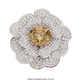 55132&colon; Fancy Orange-Brown Diamond&comma; Diamond&comma; Gold Ring  