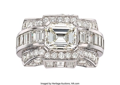 55380&colon; Diamond&comma; White Gold Ring  Stones&colon; Emerald-cut di