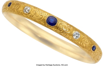 55297&colon; Riker Bros&period; Antique Sapphire&comma; Diamond&comma;  Gold Bra