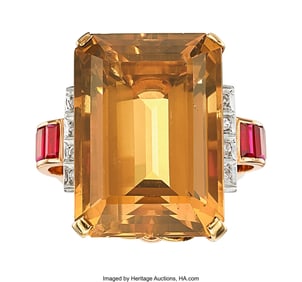 55300&colon; Retro Citrine&comma; Synthetic Ruby&comma; Diamond&comma;  Platinu