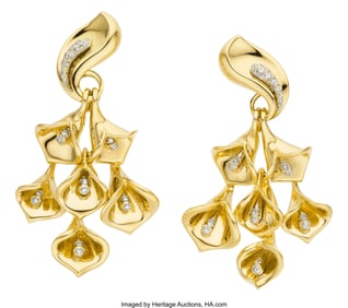 55384&colon; Roberto Legnazzi Diamond&comma; Gold Earrings  Stones&colon;