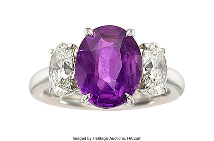 55385&colon; Purple Sapphire&comma; Diamond&comma; Platinum Ring  Stones&colon;