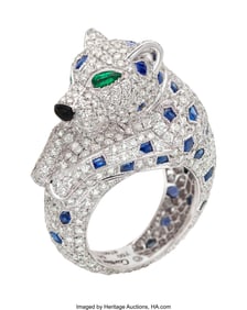 55387&colon; Cartier Multi-Stone&comma; Diamond&comma;  White Gold Ring&comma; 