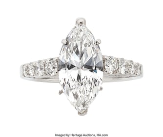 55388&colon; Diamond&comma; Platinum Ring  Stones&colon; Marquise-shaped 