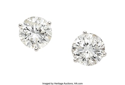 55422&colon; Diamond&comma; White Gold Earrings  Stones&colon; Round bril