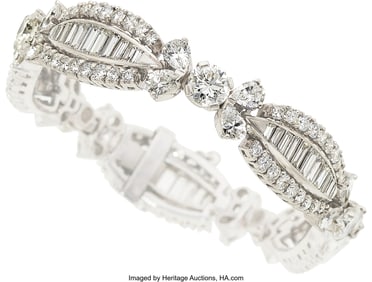 55309&colon; Diamond&comma; Platinum&comma; Gold Bracelet   Stones&colon; Round