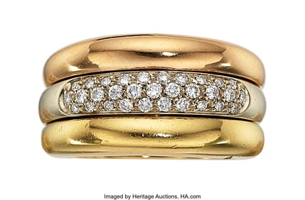 55391&colon; Cartier Diamond&comma; Gold Ring   Stones&colon; Full-cut di
