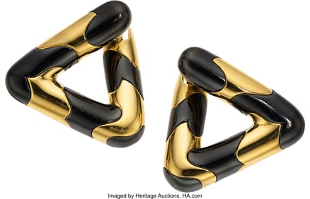 55393&colon; Marina B&period; Gold&comma; Stainless Steel Earring-Brooches