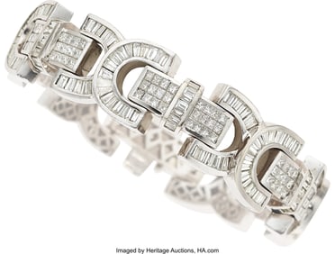 55148&colon; Diamond&comma; White Gold Bracelet  Stones&colon; Square-sha