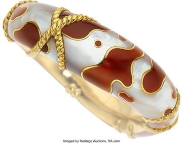55396&colon; Angela Cummings Mother-of-Pearl&comma; Carnelian&comma;  Gol