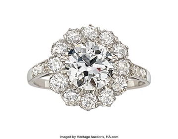 55317&colon; Diamond&comma; Platinum Ring  Stones&colon; European-cut dia