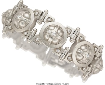 55400&colon; Kieselstein-Cord Diamond&comma; Platinum Bracelet  Sto