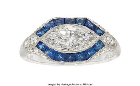 55402&colon; Sabrina Diamond&comma; Sapphire&comma; Platinum Ring  Stones