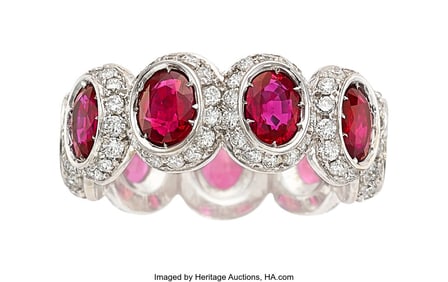55404&colon; Ruby&comma; Diamond&comma; White Gold Eternity Band  Stones&colon;