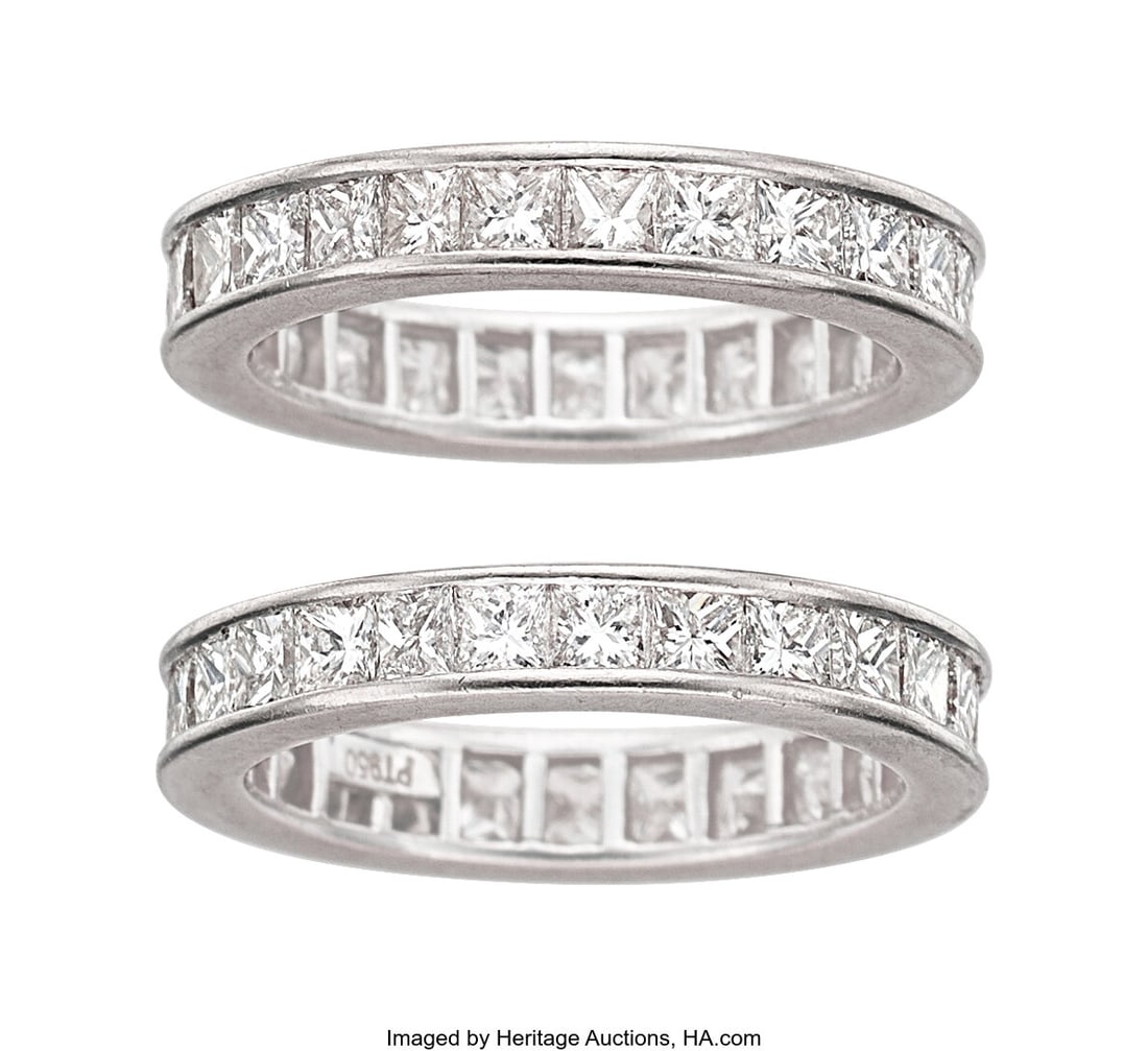Diamond, Platinum Eternity Bands  Stones: Square (1 of 1)