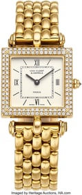 55160&colon; Van Cleef & Arpels Diamond&comma; Gold Classique Watch