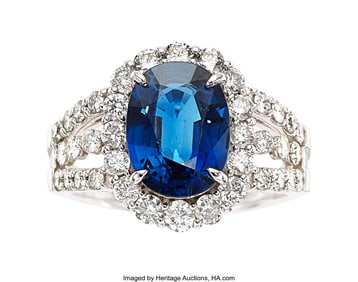 55406&colon; Sapphire&comma; Diamond&comma; Platinum Ring  Stones&colon; Oval-s
