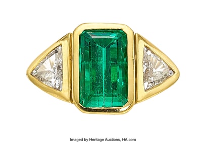 55439&colon; Zambian Emerald&comma; Diamond&comma; Gold Ring  Stones&colon; Eme