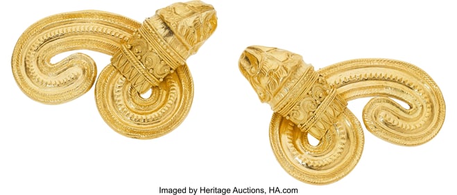 55408&colon; Lalaounis Gold Earrings  Metal&colon; 22k and 18k gold