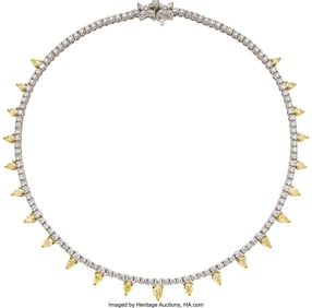 55445&colon; Colored Diamond&comma; Diamond&comma; Platinum&comma;  Gold Neckla