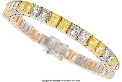 55449&colon; Colored Diamond&comma; Diamond&comma; Platinum&comma; Gold Bracele