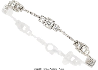 55451&colon; Michael B&period; Diamond&comma; Platinum Bracelet  Stones&colon; F