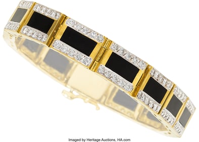 55455&colon; Bernard Passman Black Coral&comma; Diamond&comma;  Gold Brac