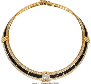 55457&colon; Korloff Diamond&comma; Enamel&comma; Gold Necklace&comma; French  