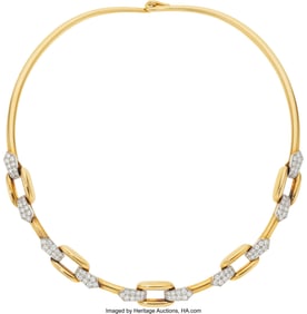 55469&colon; David Webb Diamond&comma; Platinum&comma; Gold Necklace   St