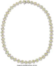 55490&colon; Colored Diamond&comma; Diamond&comma; White Gold Necklace  S