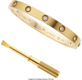 55499&colon; Cartier Diamond&comma; Gold Bracelet  Stones&colon; Full-cut