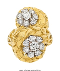55503&colon; David Webb Diamond&comma; Platinum&comma; Gold Ring  Stones&colon;