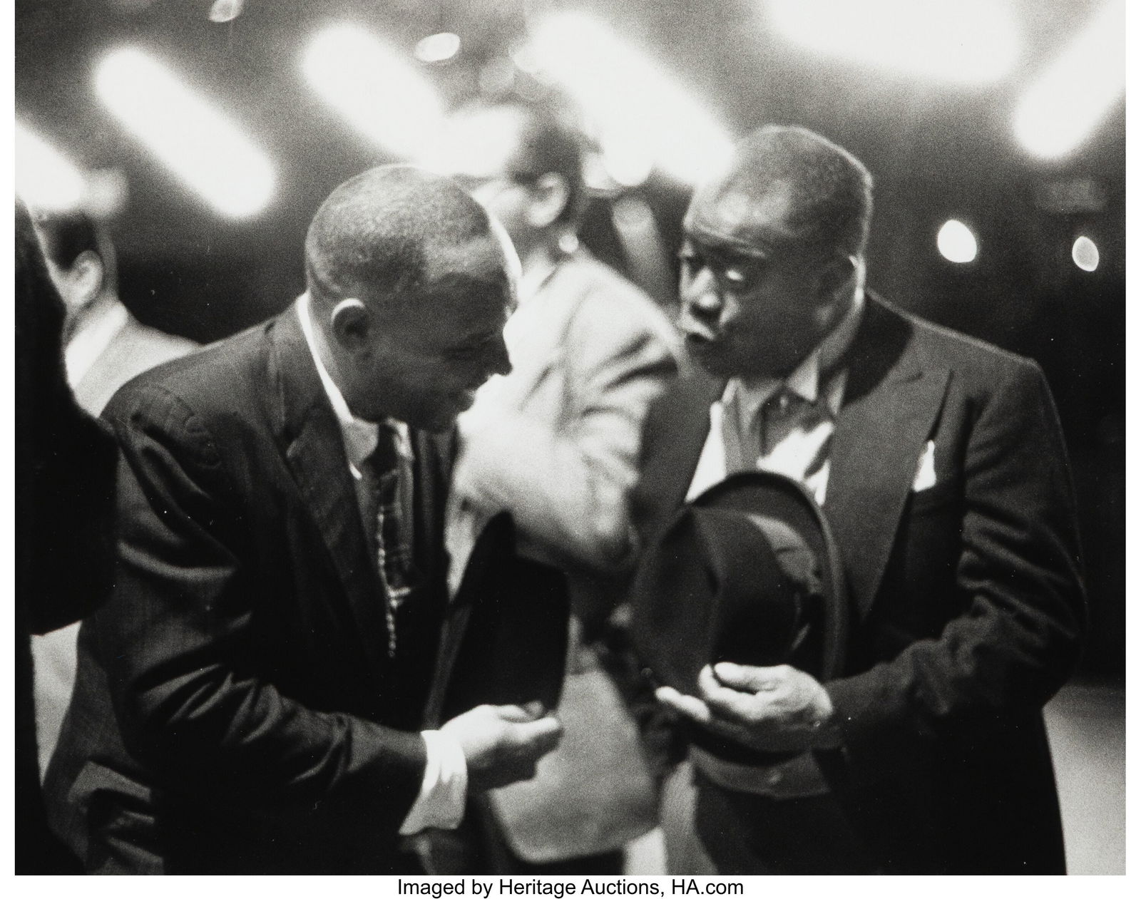 Sam Shaw (American, 1912-1999) Louis Armstrong a: Sam Shaw (American, 1912-1999) Louis Armstrong and Ben Webster, 1954 Gelatin silver print, printed later 7-1/4 x 9-3/4 inches (18.4 x 24.8 cm&rpa