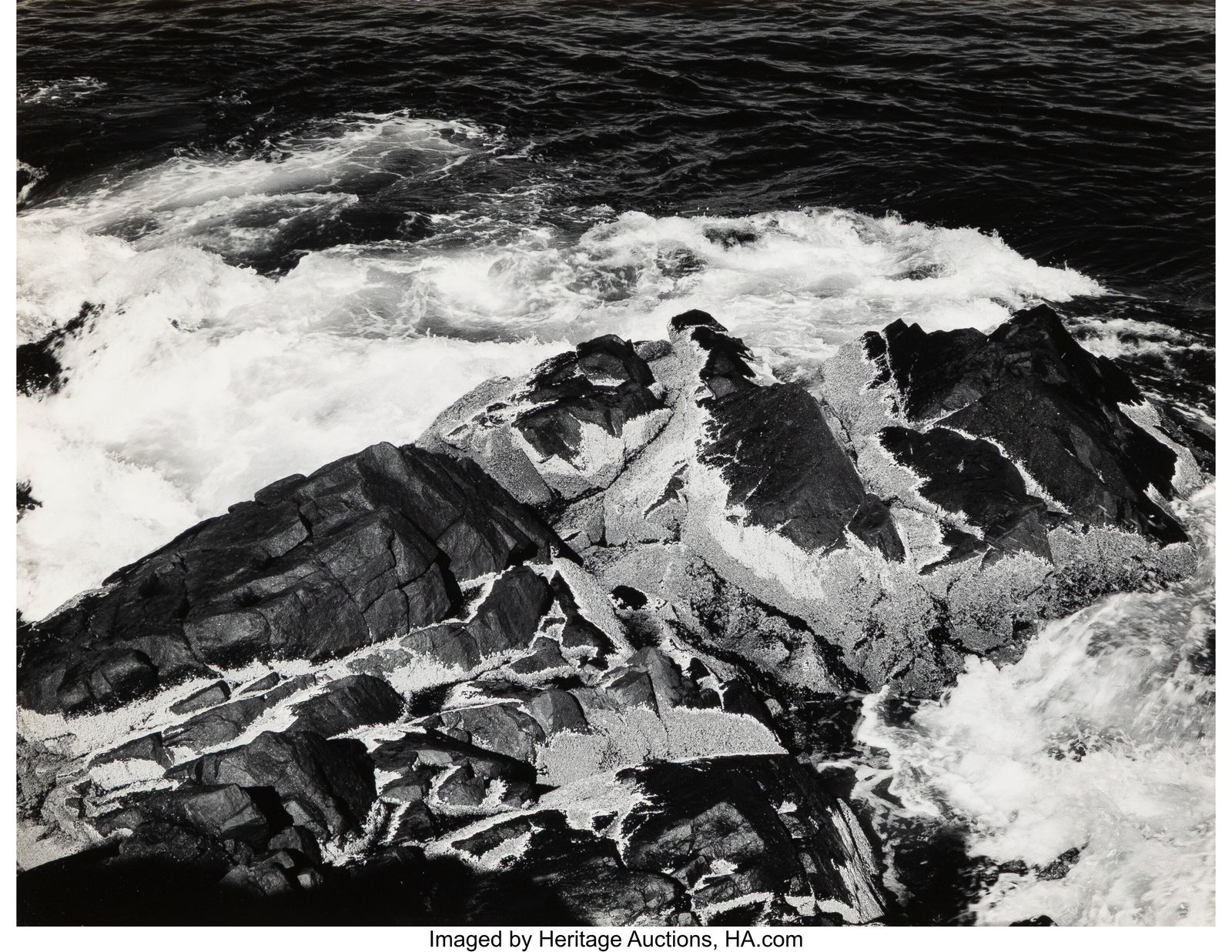 Paul Caponigro (American, 1932-2024) Untitled (S: Paul Caponigro (American, 1932-2024) Untitled (Surf Break), 1958 Gelatin silver print 7-3/8 x 9-1/2 inches (18.7 x 24.1 cm) (image&