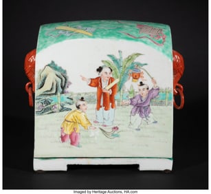 78107&colon; A Chinese Enameled Box with Erotic Figures&comma; 20th