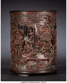 78120&colon; A Chinese Carved Bamboo 'Seven Sages of Bamboo G
