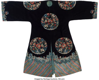 78135&colon; A Chinese Silk Embroidered Navy-Ground Surcoat&comma; 