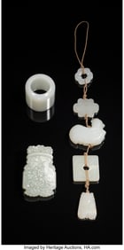 27053: A Group of Three Chinese White Jade and Hardston