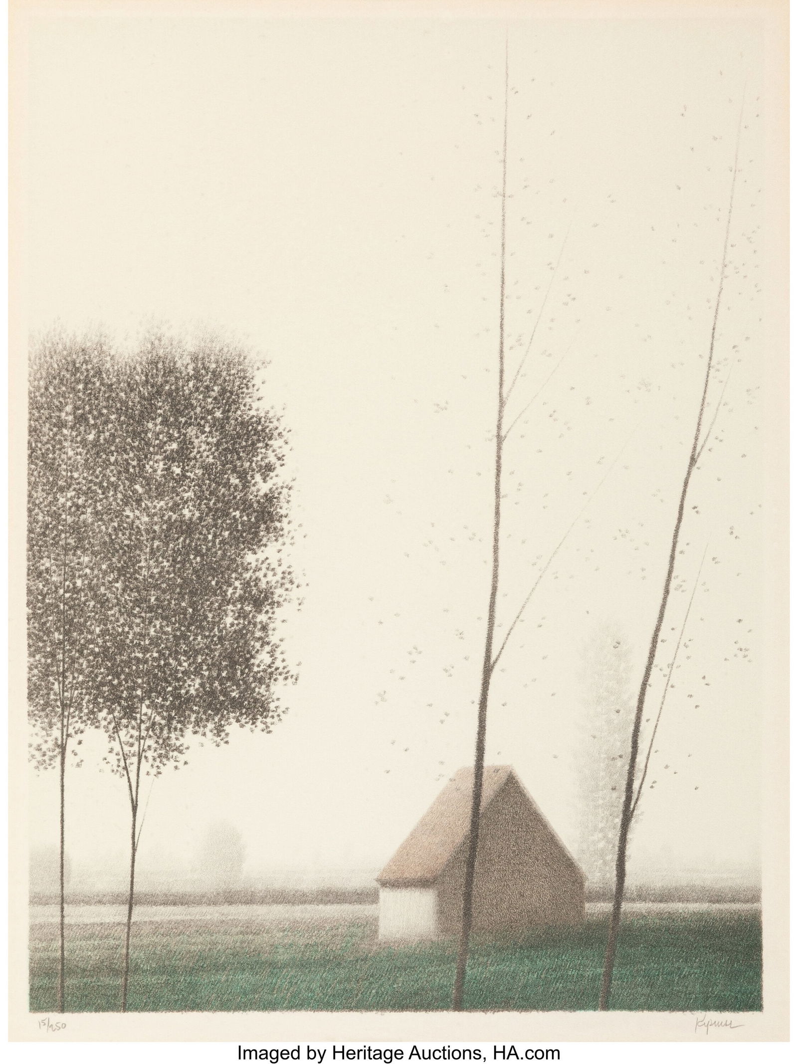 Robert Kipniss (American, b. 1931) First Dusk of: Robert Kipniss (American, b. 1931) First Dusk of Summer, 1980 Lithograph in colors on paper 13-7/8 x 9-7/8 inches (35.2 x 25.1 cm) (im