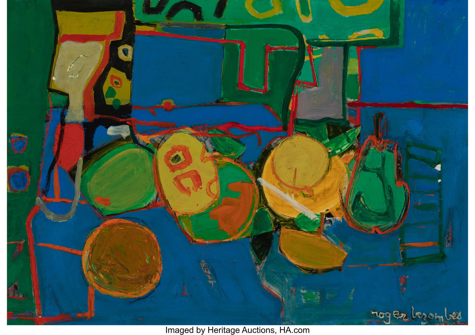 Roger Bezombes (French, 1913-1994) L'heure du th (1 of 3)