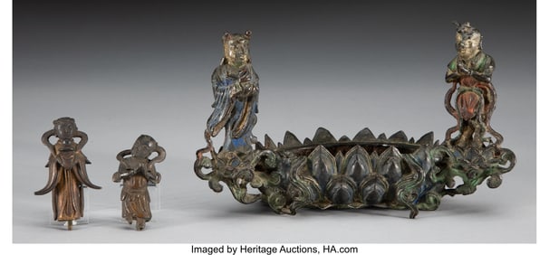 27064: A Group of Three Chinese Bronze Articles, late M