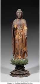 27045: A Japanese Gilt Wood Standing Figure of Buddha,