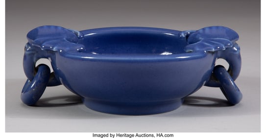 27071: A Chinese Monochrome Blue Censer Marks: Apocryph
