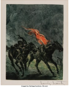 27093: Louis Icart (French, 1888-1950) Spooked, from Fa