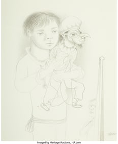 27094: Manuel Ayaso (1934-2023) Boy with Marionette, 20