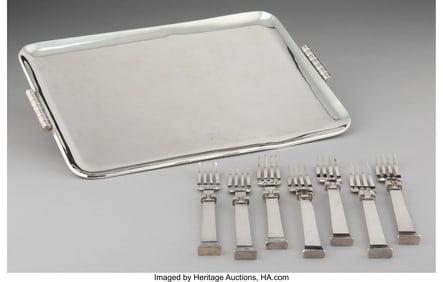 27120: A Collection of Eight Mexican Silver Table Artic