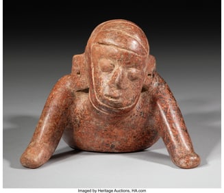 70014&colon; A Colima Crawling Figure  West Mexico&comma; c&period; 250 BC